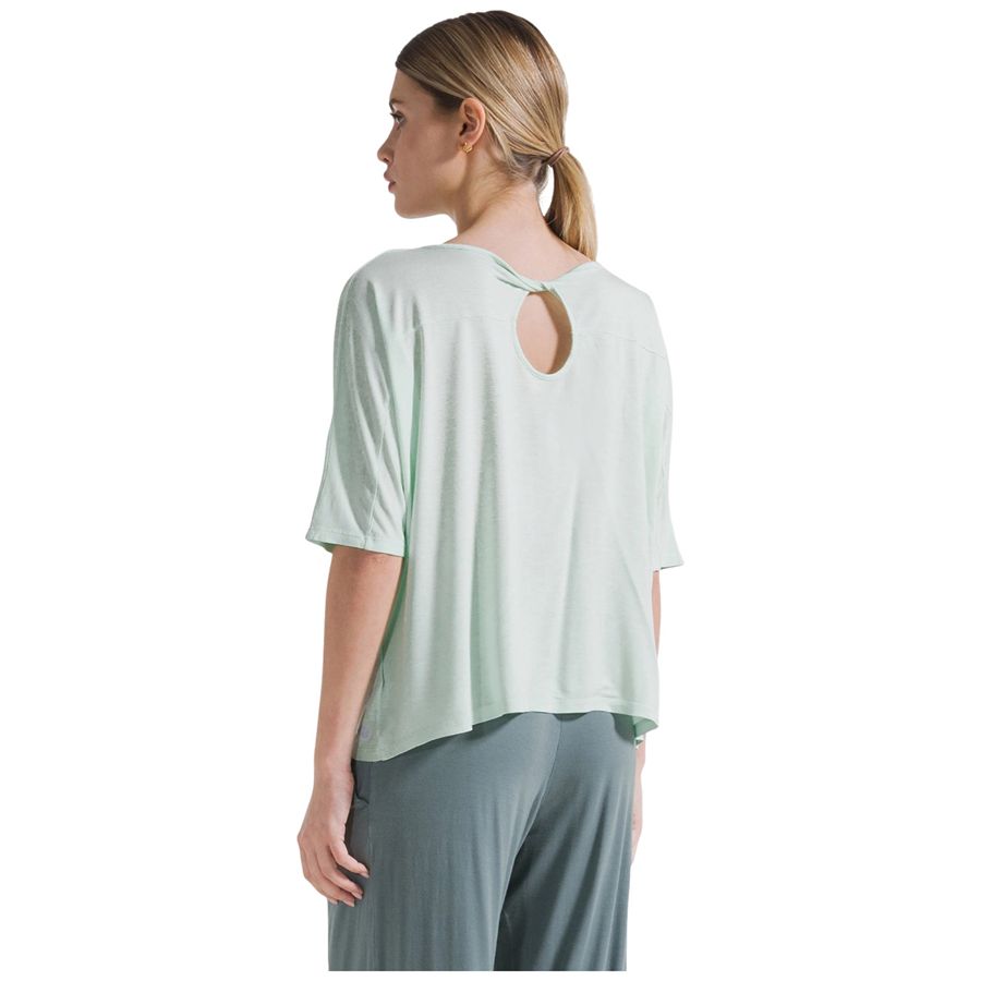 T-shirt fluida in viscosa verde da donna Deha | D4229057609